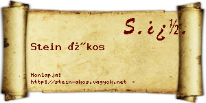Stein Ákos névjegykártya